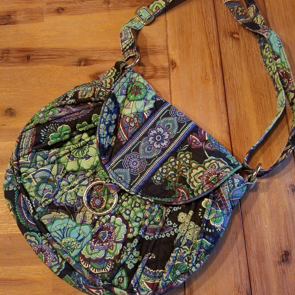 Vera Bradley Purse Tote Green Blue